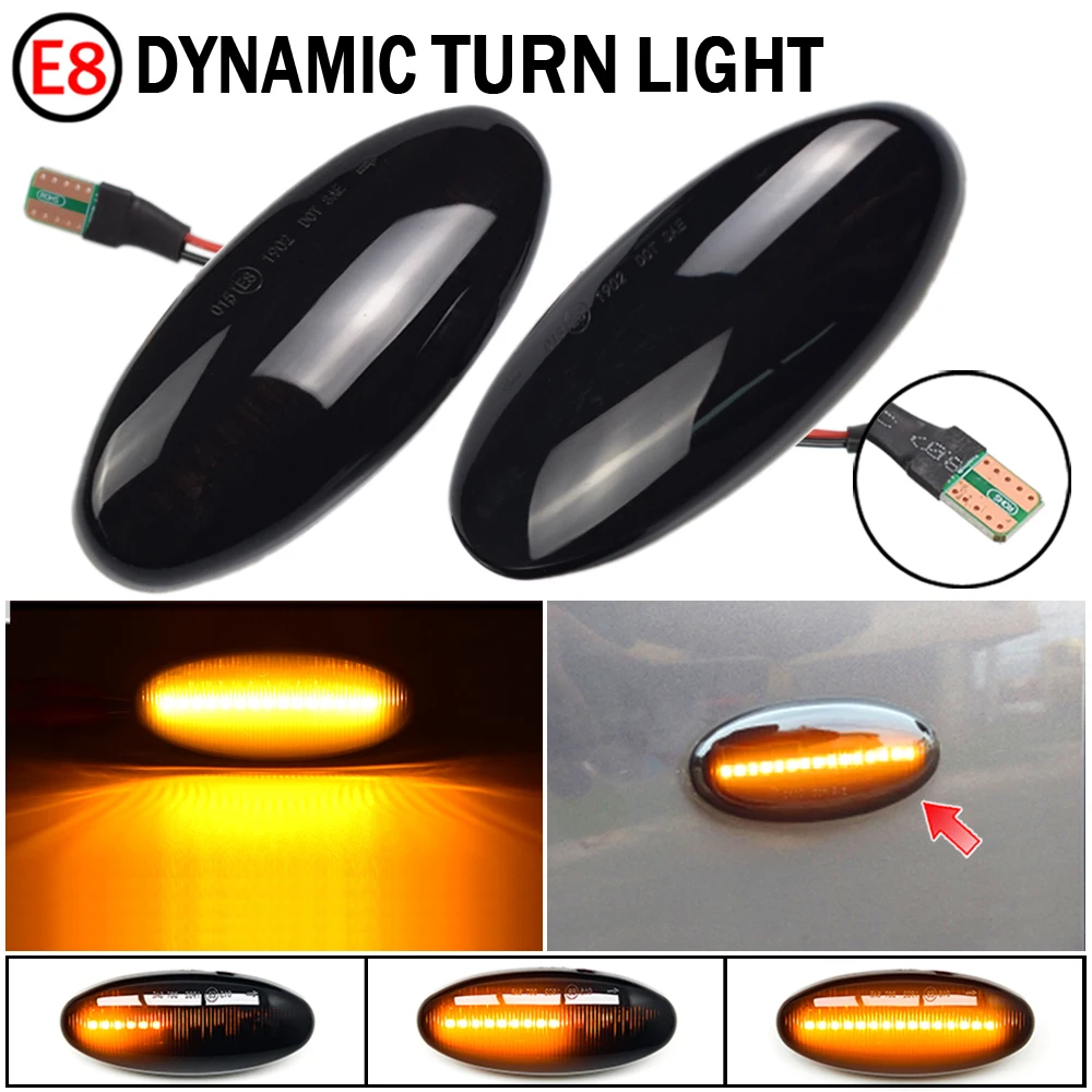 

2pcs Dynamic LED Side Marker Turn Signal Blinker Light For Bhamo Pickup 1998 1999 2000 2001 2002 2003 2004 2005