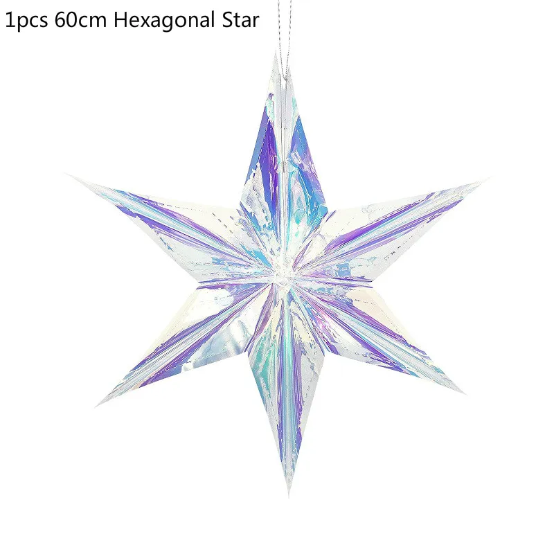 Светящаяся переливчатая Радуга, пленка, сотовый шар, снежинка, пентаграмма, шестиугольная звезда, орнамент для рождественской вечеринки, декор для витрины - Цвет: 6