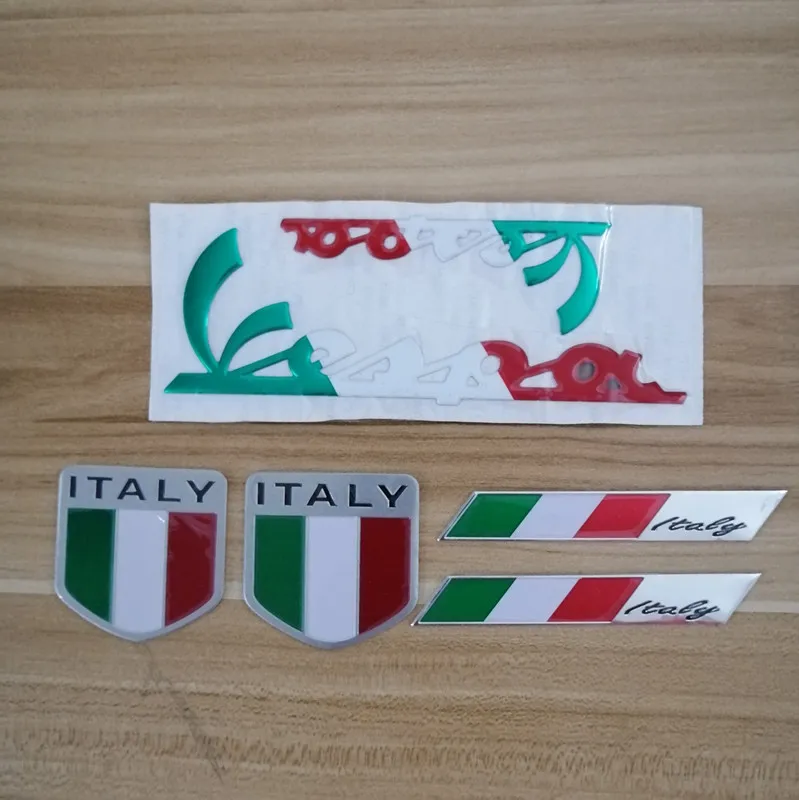3D итальянский Национальный флаг автомобильная наклейка автомобильный Стайлинг