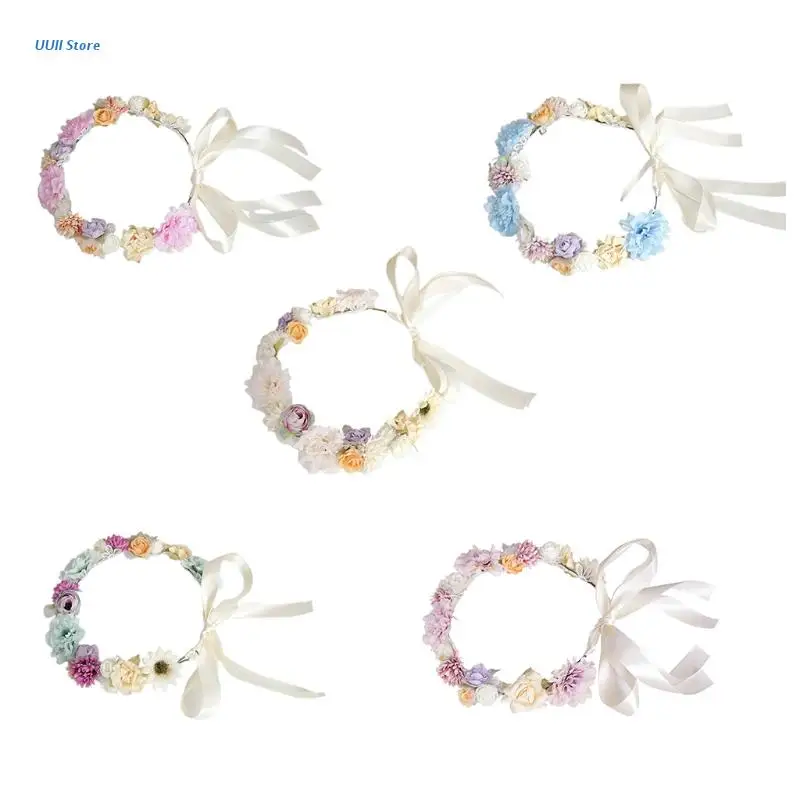 

Ladies Floral Flower Headband Crown Garland Birthday Gift Bridal Headwear