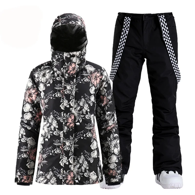 

SMN Women's Snow Suit Outdoor Sports Costumes 10k Waterproof Windproof Wear Snowboard Clothing Sets Ski Jackets + Pants Girl's