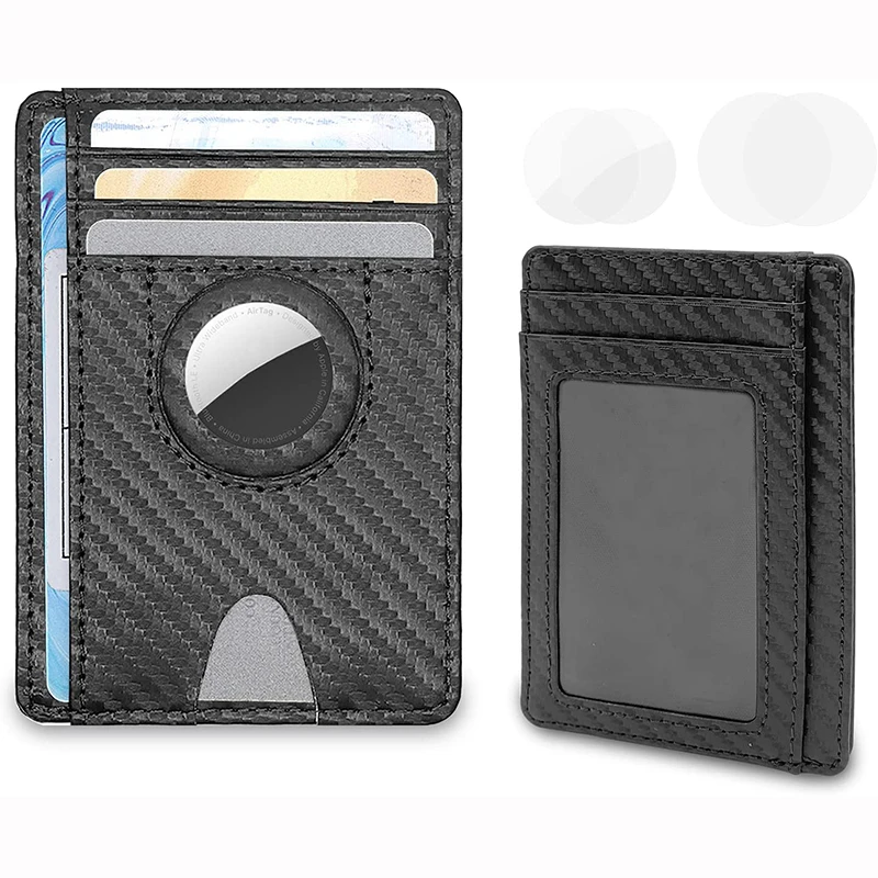 

For AirTag Wallet Card Case Protector With keychain Metal Magnetic Shockproof Anti Scratch Fall Protect Shell Cover For AirTags