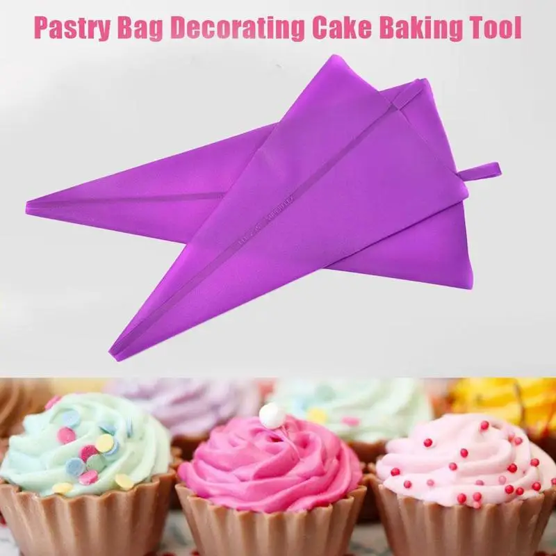 

Hanging Reusable Purple Silicone Pastry Bag Flexible Decorating Piping Tool Wedding Cakes Nozzles