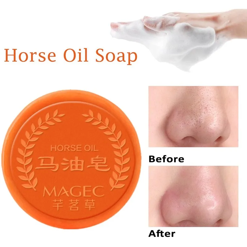 

Natural 1 PC Remove Blackhead Universal Moisturizing Whitening Handmade Soap Cleansing Soap Horse Oil Soap