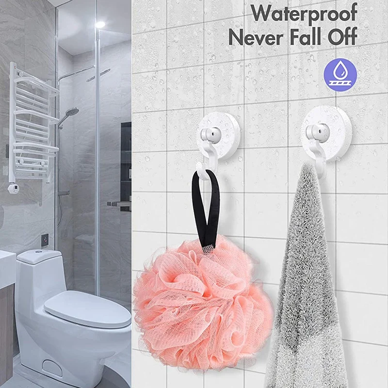 

Powerful Adhesive Hooks, Towel Hooks Holder for Hanging Coat, Handbag, Heavy Duty Shower Wall Hanger Hooks (6 Packs)