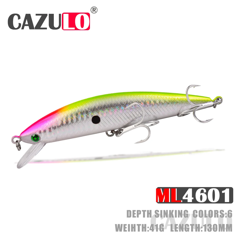 

Sinking Fishing Lure Minnow Bait Weights 41g 130mm Pesca Wobblers Articulos Carpe Fish Accessories Isca Artificial Leurre Angeln