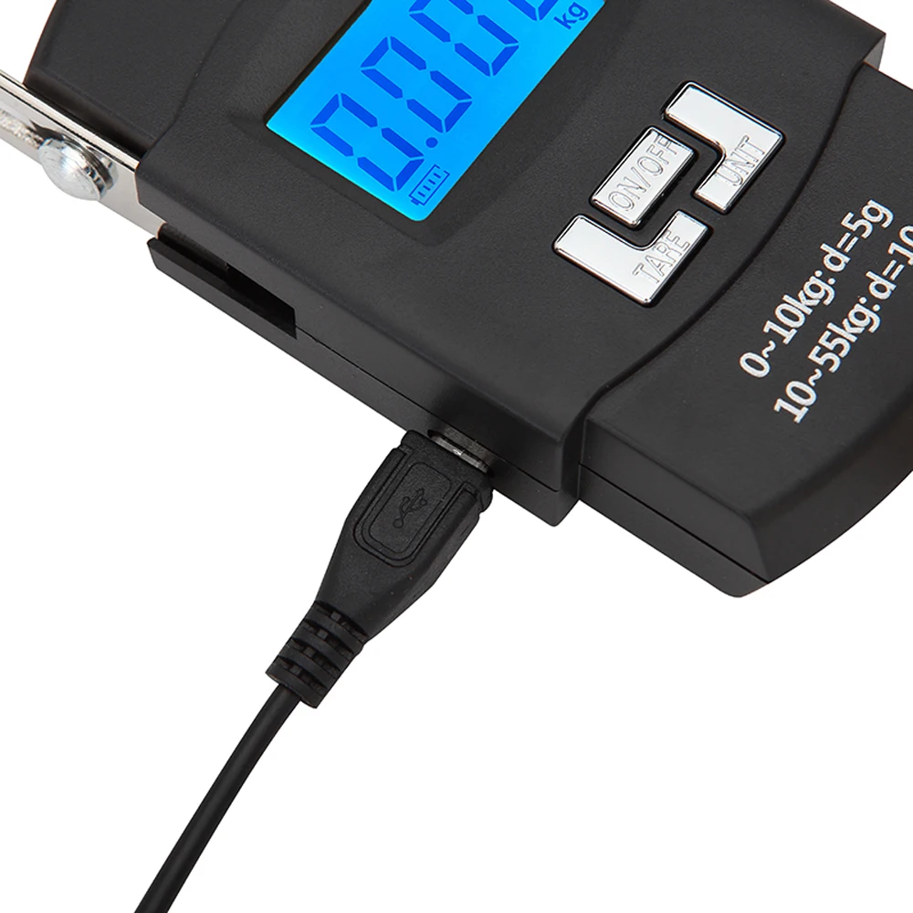 55 кг * 5g Мини цифровые весы для рыбалки БАГАЖА путешествия вес ing Steelyard подвесные