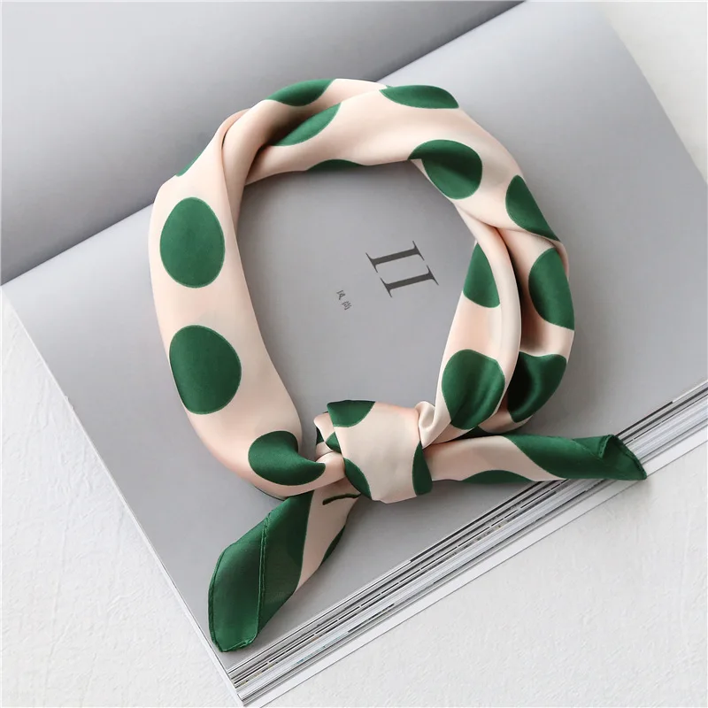 Женский винтажный шарф в горошек на шею Элегантный Модный платок бандана