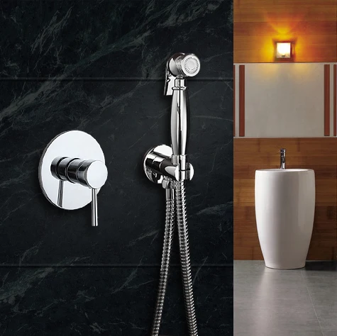 Смеситель Bidets для унитаза из меди кран холодной и горячей воды встраиваемый в