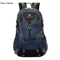 new high quality nylon waterproof men travel backpack lightweight and simple youth sports backpack women camping bag black blue