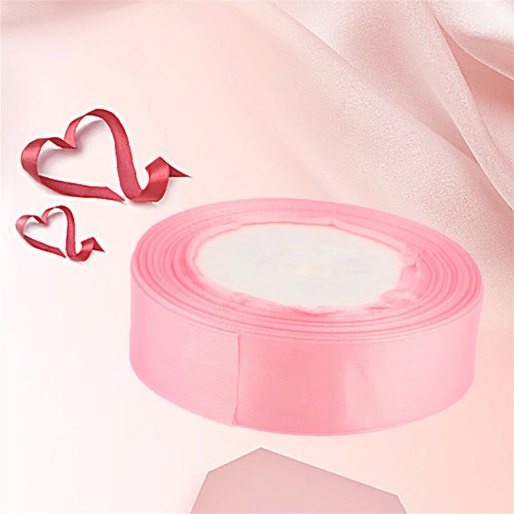 

25 Yards Length 25 MM Width DIY Colorful Silk Satin Ribbons Handmade Ribbons Roll Fabric For Wedding Party Craft Satin