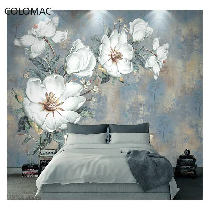

Colomac Custom European Style Living Room Modern Minimalist Background Wall Paper Abstract Peony Mural Decor Paper Dropshipping