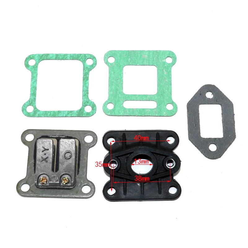 Язычковый клапан + впускной коллектор уплотнительные прокладки для 47cc 49cc мини