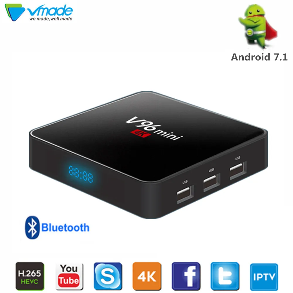 Новый V96 мини 7 1 Android tv Box Allwinner H3 2 Гб оперативной памяти 16 H.265 4K 1080P 4 ГГц wifi Google Netflix