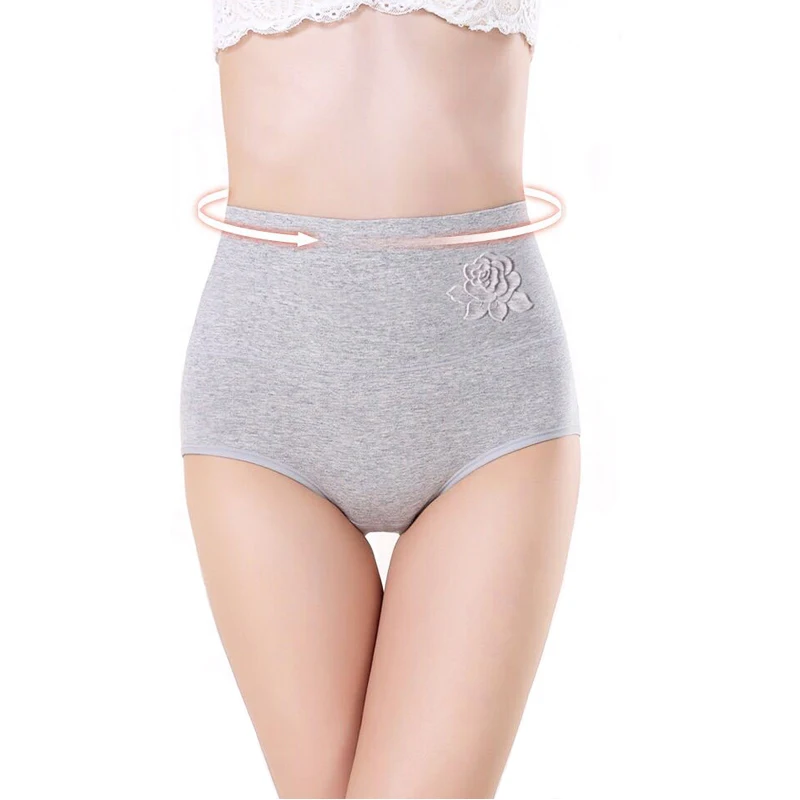 Женское хлопковое нижнее белье с завышенной талией без следов|Женские трусики| |