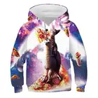 Свитшот для мальчиков и девочек, детские худи с 3D принтом Галактики, одежда для девочек, осенние свободные пуловеры с милым котом, детская одежда