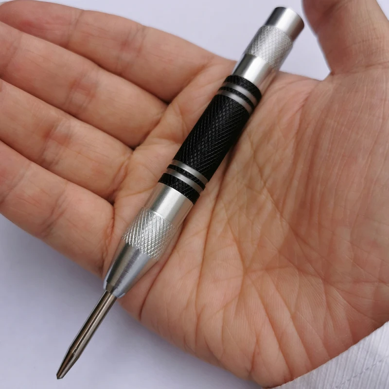 

Automatic Center Pin Punch Knurled Handle Spring Positioner Loaded Marking Starting Holes Tool Woodwork Chisel Drill Bit Parts