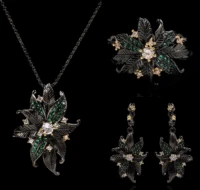 cizeva bohemia jewelry womens delicate coco flower jewelry set vintage plant earrings pendant necklace ring christmas gifts