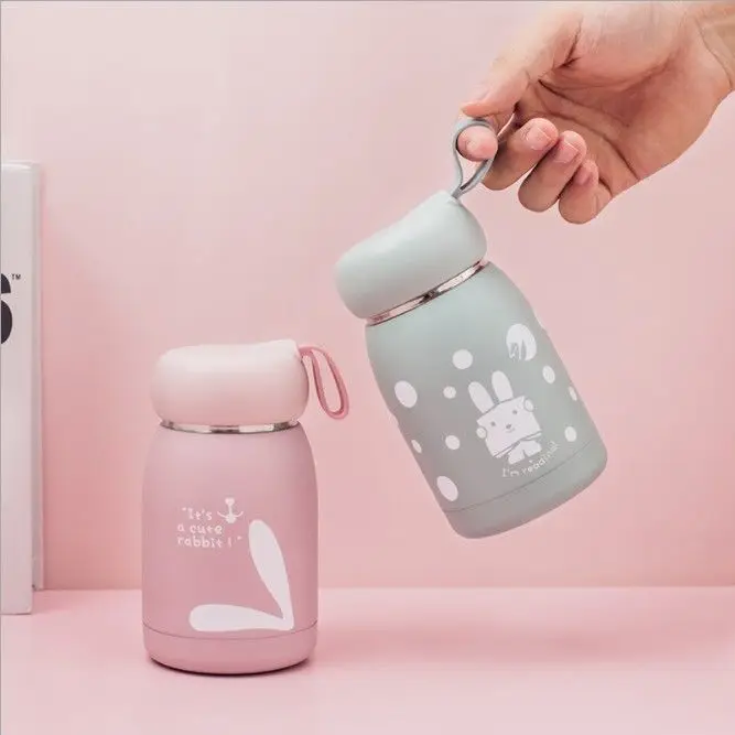 

Super cute and lovely student's thermos cup female fresh and small portable 304 stainless steel vacuum thermos cup