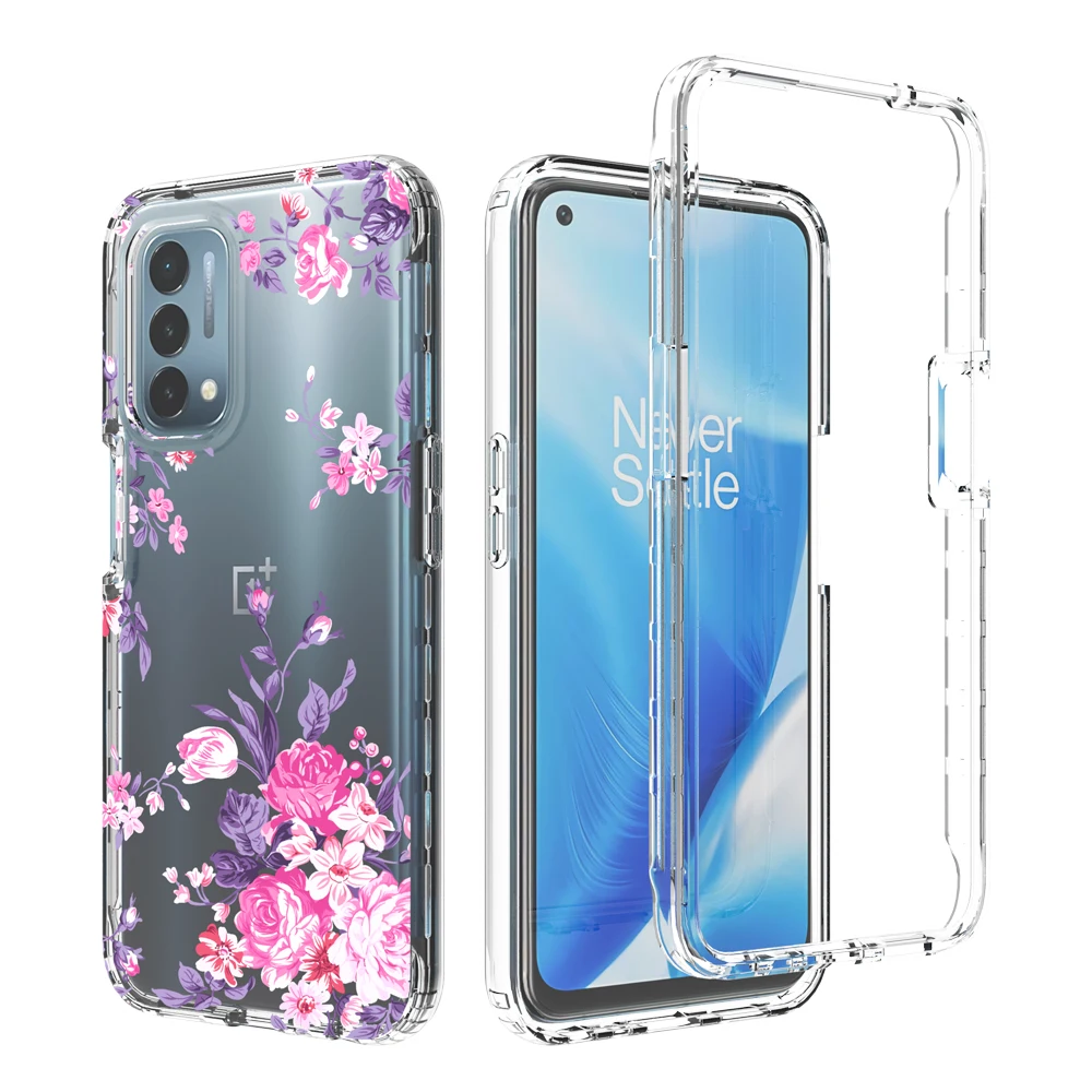 

Soft TPU Shockproof Case for OnePlus Nord N200 5G N100 N10 9 Pro Clear Bumper 2ini Protection Back Cover Painted Flower Fundas