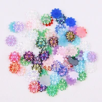 boliao new 80pcs 12mm sun flower acryl flat back appliques glue on bagsclothes handmade art work decoration not hole r339