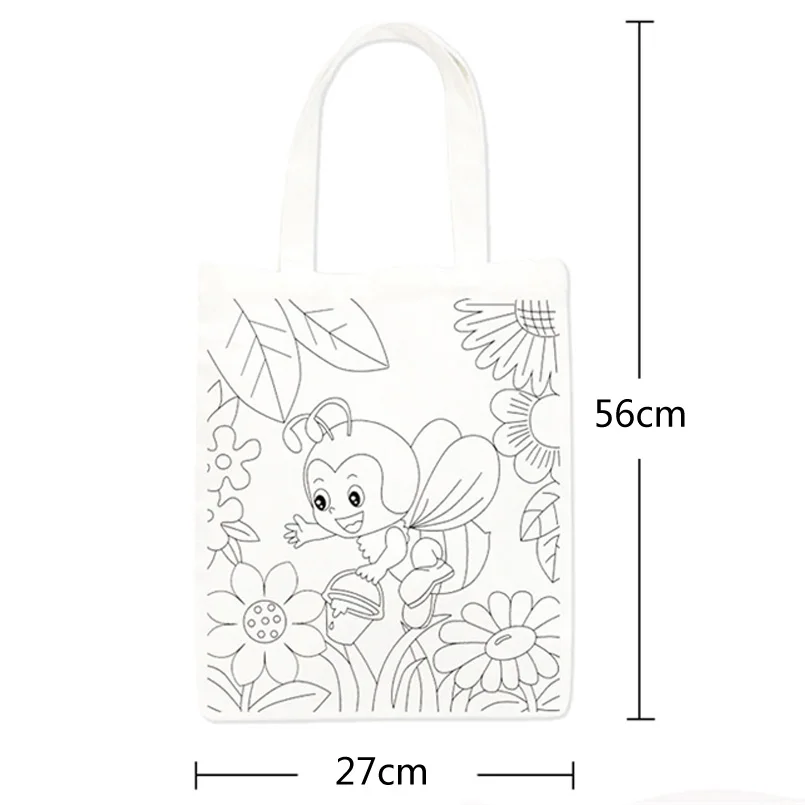 56 см детская сумка для рукоделия с граффити ручная роспись Холщовая Сумка