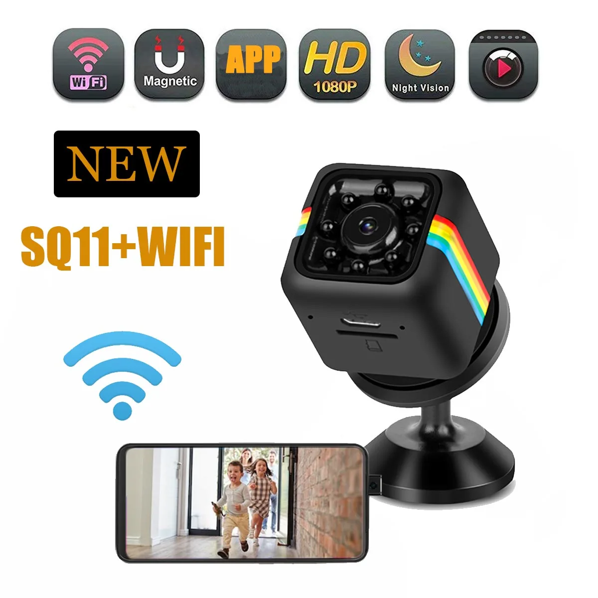 WIFI Mini Camera HD 1080P Night Vision Camcorder Wireless DVR Micro Camera Sport DV Video Ultra Small Cam wireless SQ11
