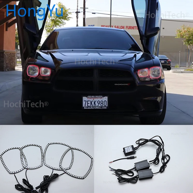 Для Dodge Charger SXT Plus 2011 2012 2013 2014 Автомобильный разноцветный светодиодный кольцевой