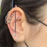 2021 fashion personality mix and match punk auricle earrings sexy women dark black simple ball bent puncture accessories