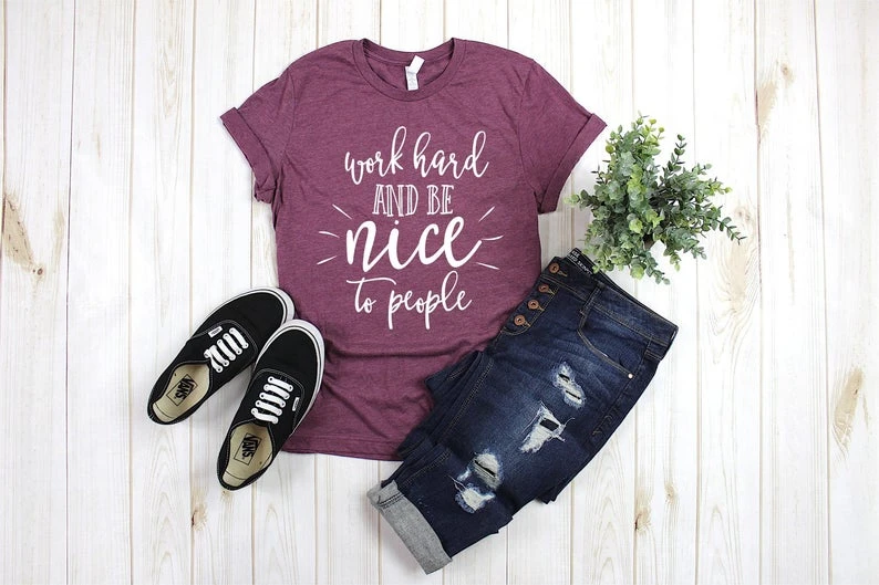 

Teacher Shirts, Work Hard And Be Nice To People T-Shirt, Just Be Nice Shirt, Teacher Team Shirts, Kindness Matters Tee O475