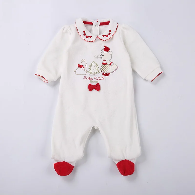 Боди детское велюровое с длинным рукавом и цветочной вышивкой | Мать ребенок