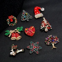 1pc womens christmas brooch rhinestone brooch jewelry gift santa claus snowman brooch jewelry elegant