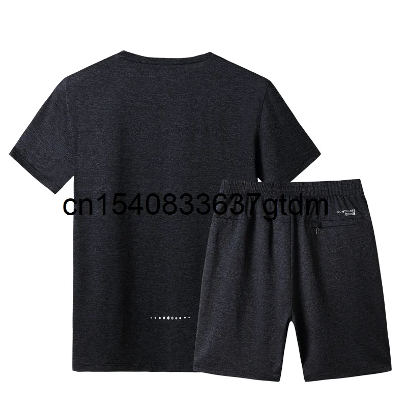 

Summer 2021 new men's fattening plus size casual round neck short sleeve suit