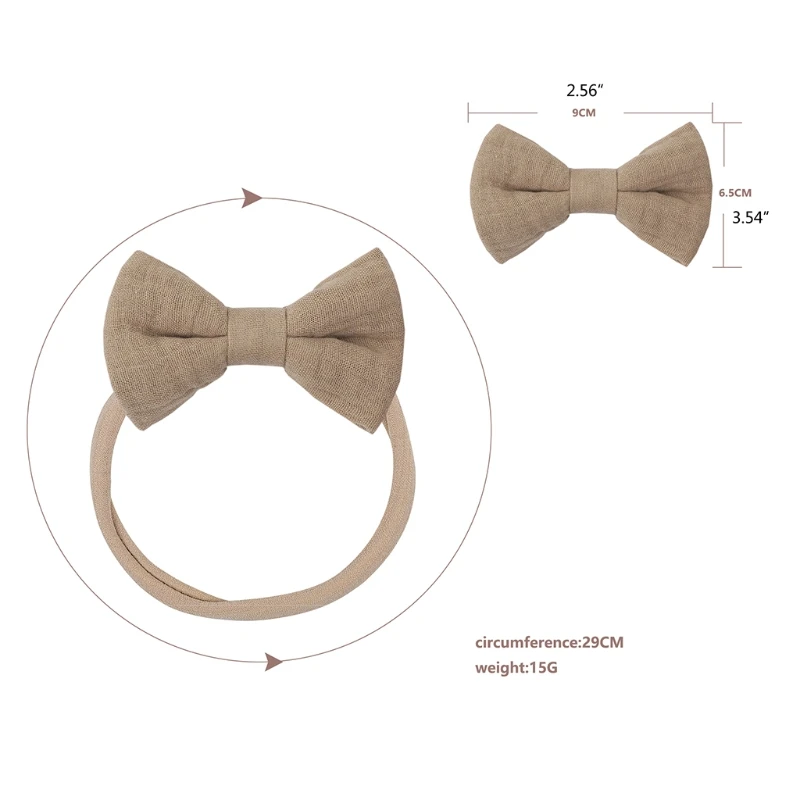 72XC Baby Girls Elastic Bow Headband Soft Cotton Solid Color Fashion Princess Bowknot Hair Band Newborn Toddler Kids Headwear | Детская
