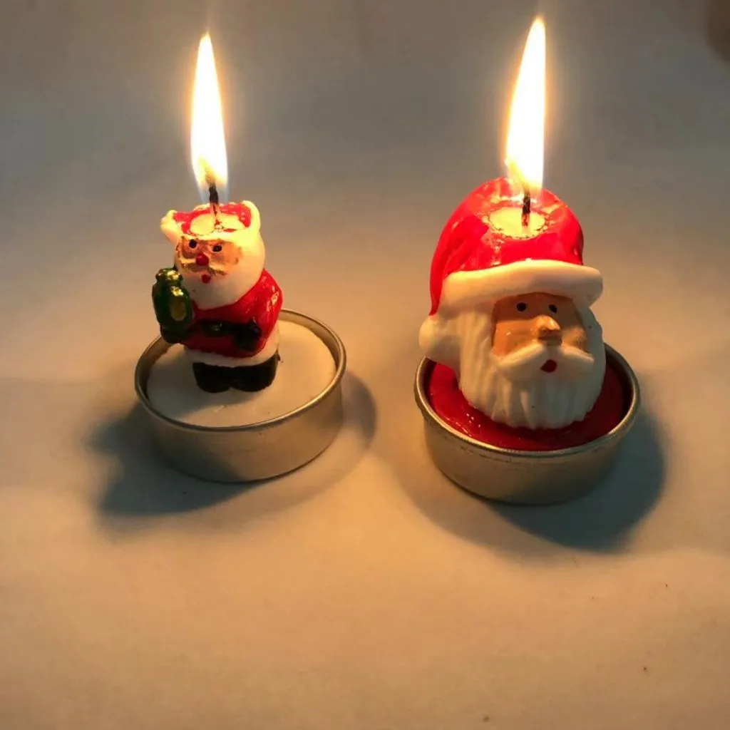 Christmas Cartoon Candles Cute Xmas Tree Santa Snowman House Shaped Party Birthday Cake Candles Adornos Navidad Christmas Candle
