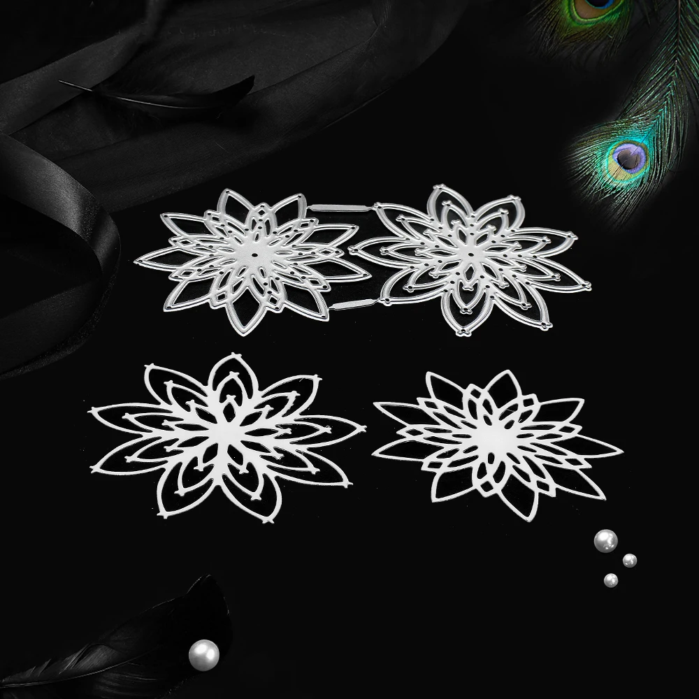 

New Design Craft Metal Cutting Dies cut die 2pcs flower decoration Scrapbooking Album Paper Card Craft Embossing Die Cuts