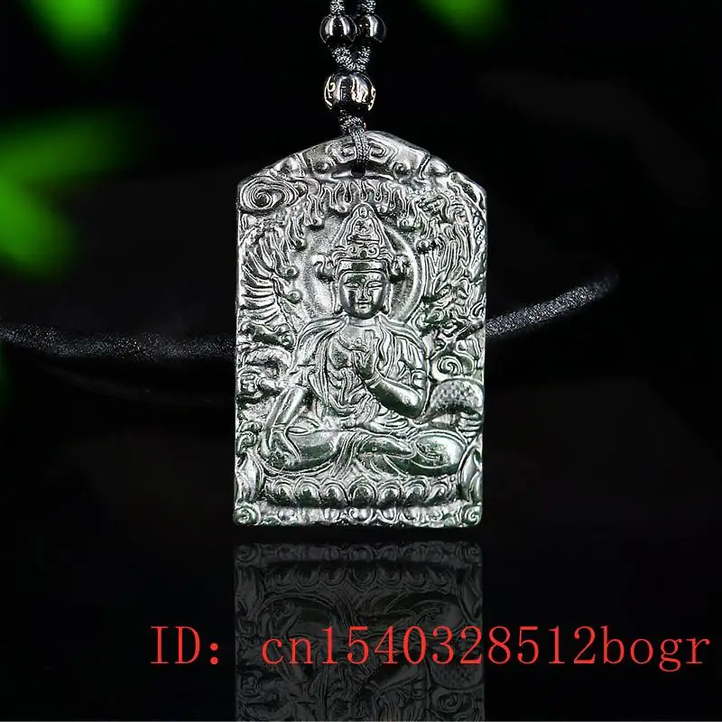 Нефритовый Кулон Гуаньинь ожерелье ювелирные изделия Будда Амулет натуральные