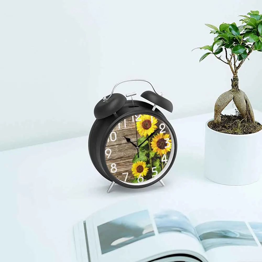 Цветущий Подсолнух будильник громкий 4 &quotбудильник кварцевый на батарейках