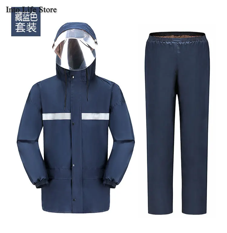 

Adult Plus Size Raincoat Large Fat Man Waterproof Rain Coat Jacket for Men Double Brim Rain Pants Poncho Men Camping Gift Ideas