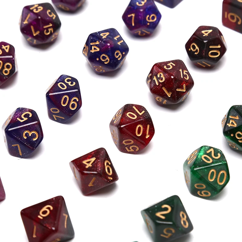 7 шт./компл. цифровые кости игра многогранные многосторонний акрил &quotЗвездное