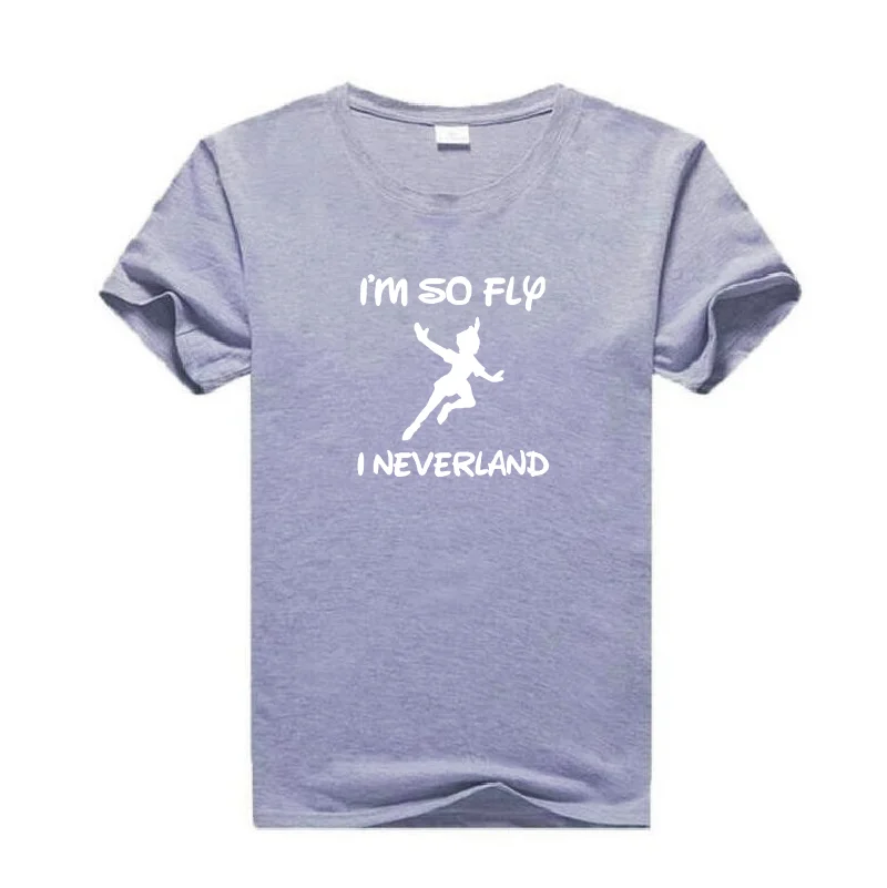 С надписью I'm so fly я neverland Печатный Женская футболка Повседневная Harajuku хлопковая