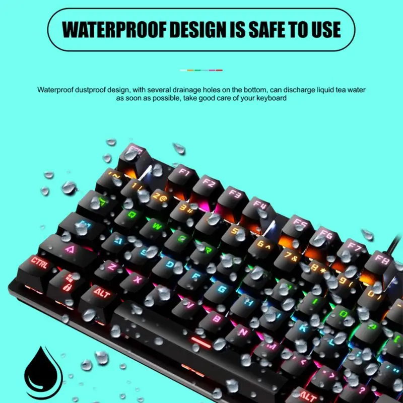 

2020 New K550 Green Shaft Mechanical Keypad 87 Keys Gaming Keyboard with Colorful Light Effect for Windows XP/7/8/10 Systems