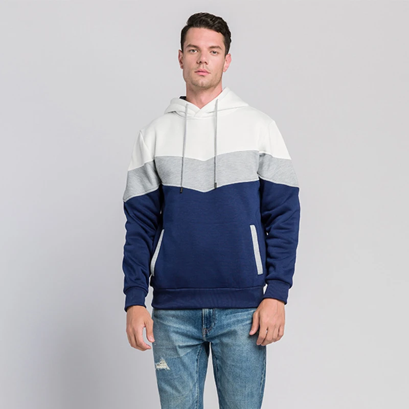 

2021NEW Men's Contrast Color Casual Sweatshirt for Men Spring Sports Pullover Coat Hiking Camping Training Breathable Polyester