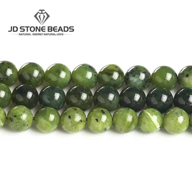 

High Quality Natural Green Jade Stone Beads Round Loose Beads For Jewelry Making DIY Bracelet Necklace 4/6/8/10/12mm Strand 15''