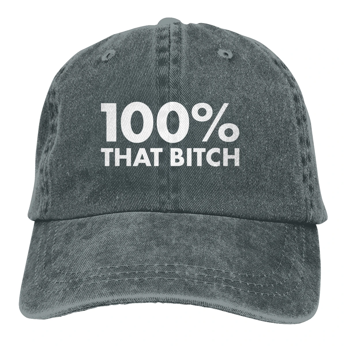 100% That Bitch Casquette Deep Heather унисекс мужская женская джинсовая бейсболка регулируемая