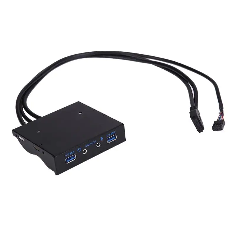 3,5 в 4 порта 20 Pin к USB 3,0 концентратор с HD аудио ПК флоппи расширения передней панели компьютера сплиттер конвертер адаптер разъем
