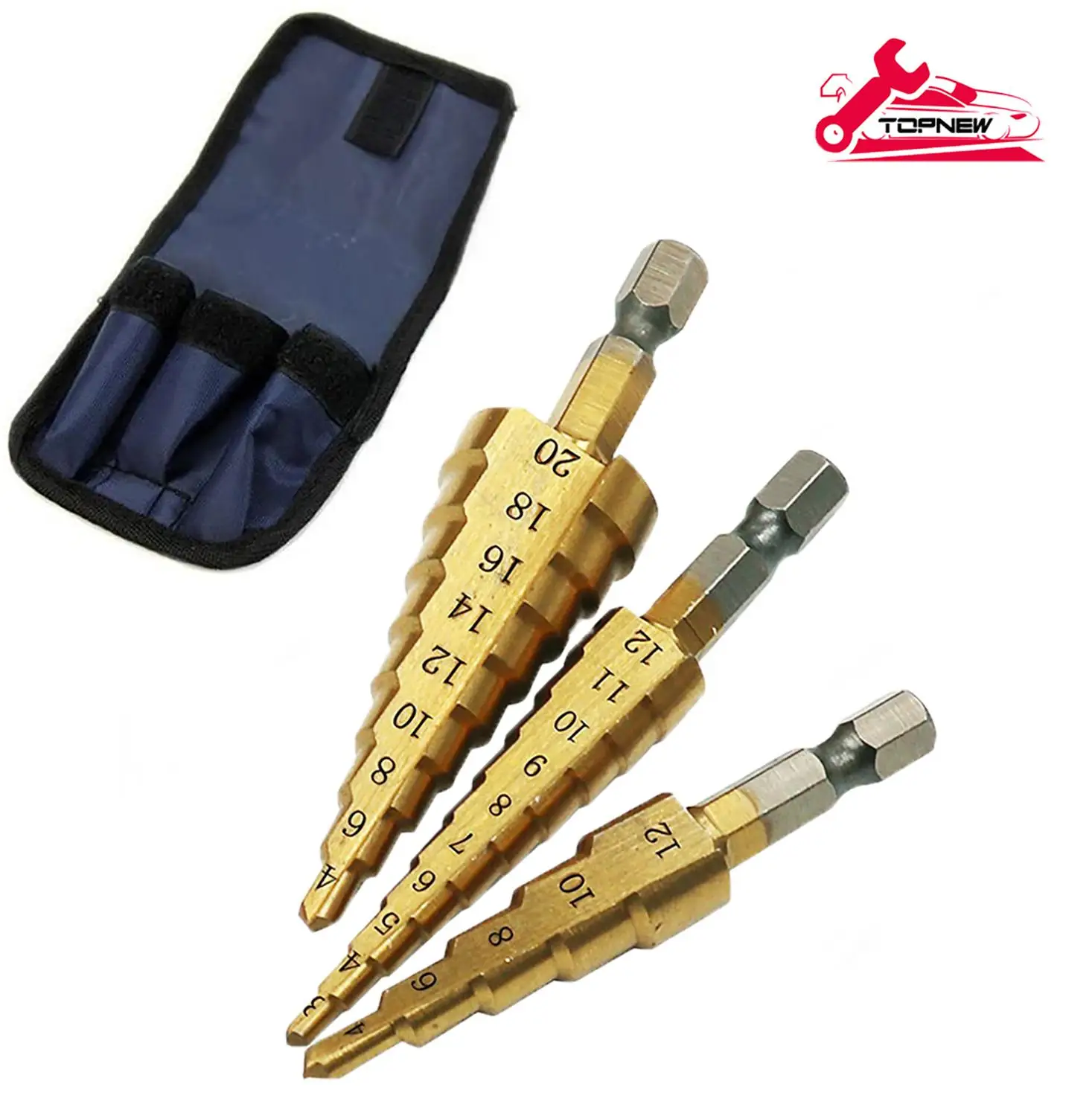 Titanium Step Drill Bit Set Reaming Bits Sheet Metal Plastic PVC Pipe Conduit Hole Cutter Universal Cone Saw Hex Shank | Инструменты