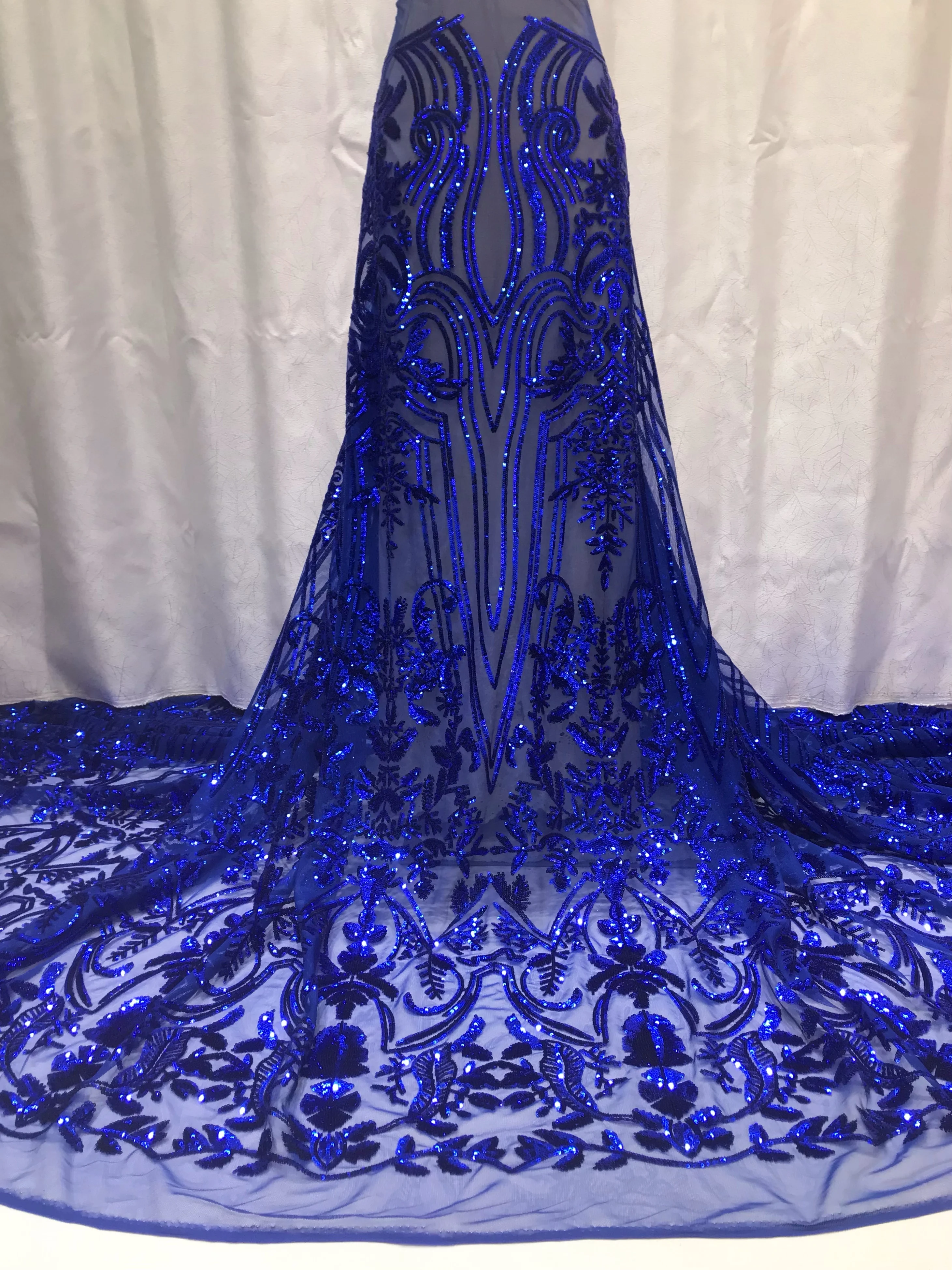 

French Nigerian Lace Fabric African 2022 High Quality Lace Fabric With Sequins Lace Fabrics Party Sewing