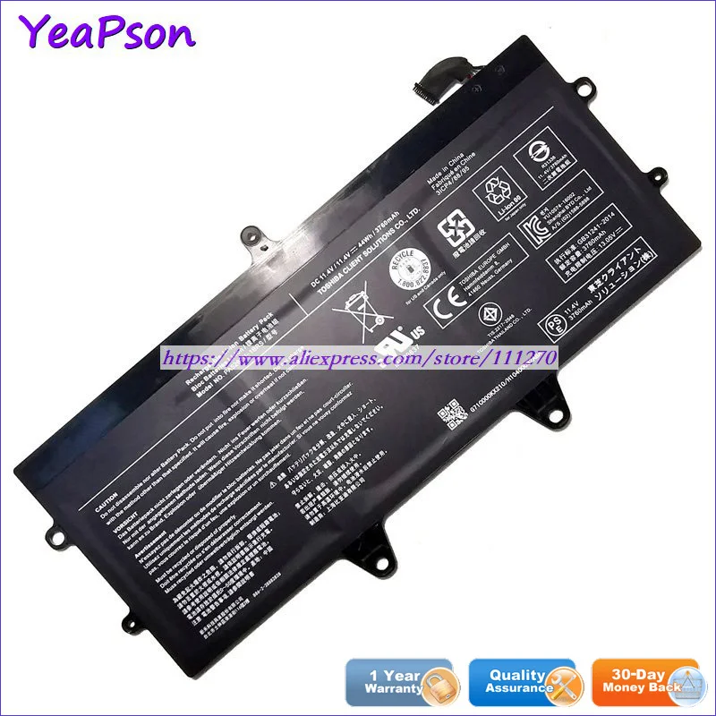 Аккумулятор Yeapson для ноутбука Toshiba Portege 11 4 в 44 Вт/ч оригинальный с выходом на экран