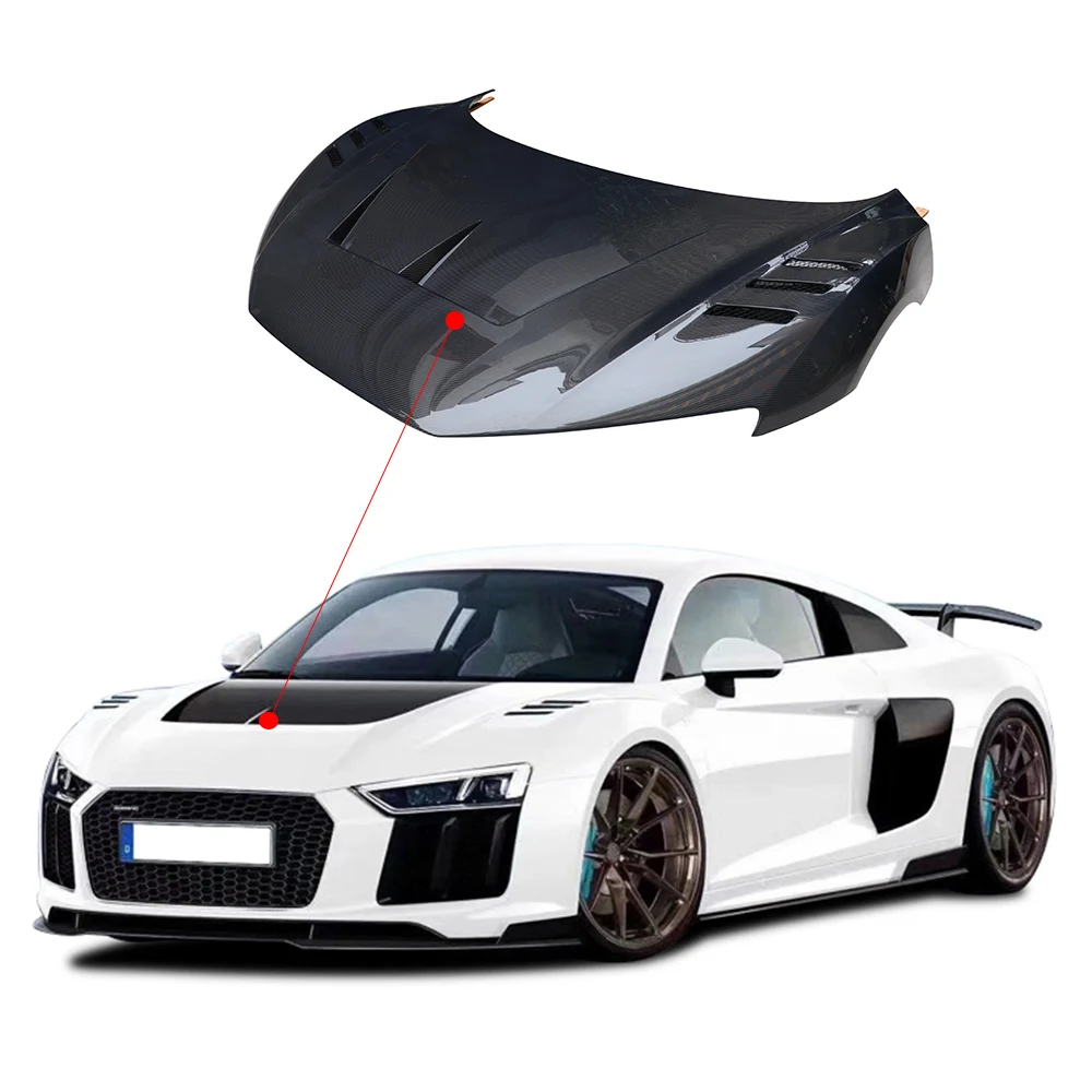 

Real Carbon Fiber Engine Hood Vent Cover PD Style Fit For Aud R8